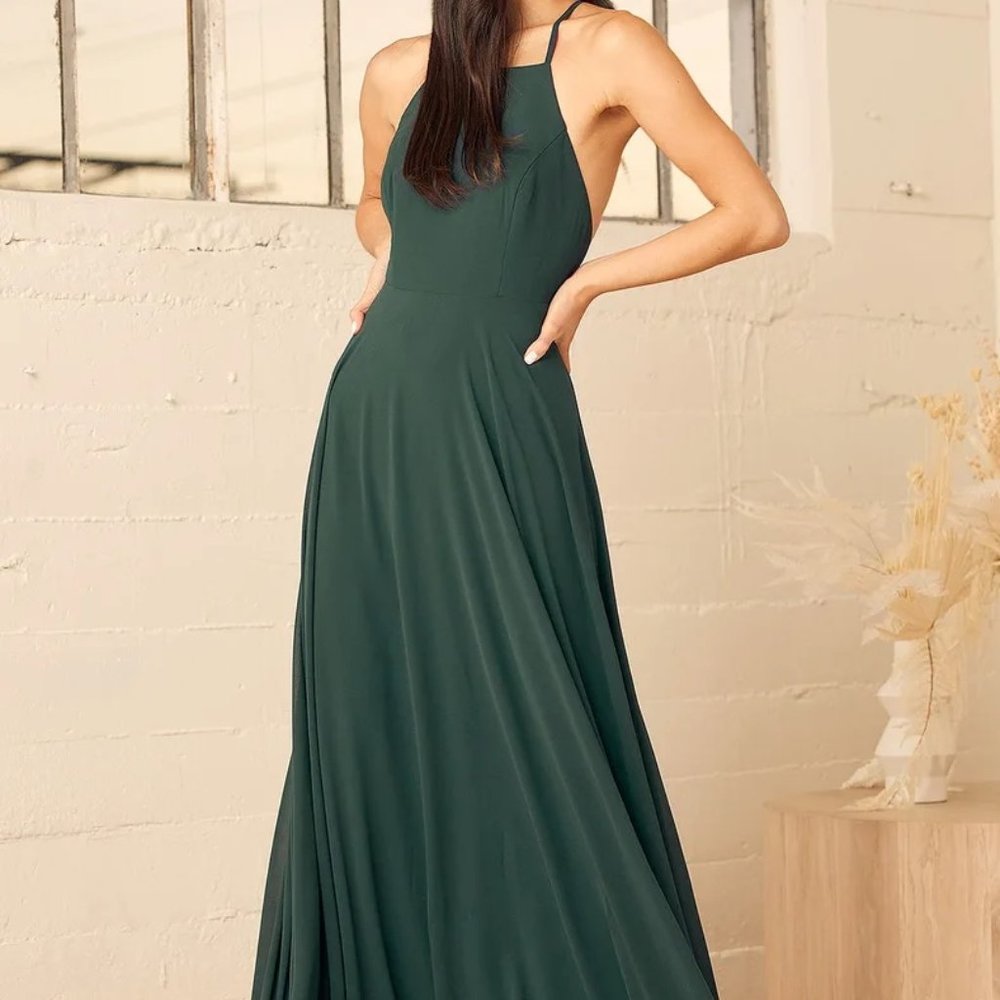 Lulu's Mythical Kind of Love Green Maxi Dress
